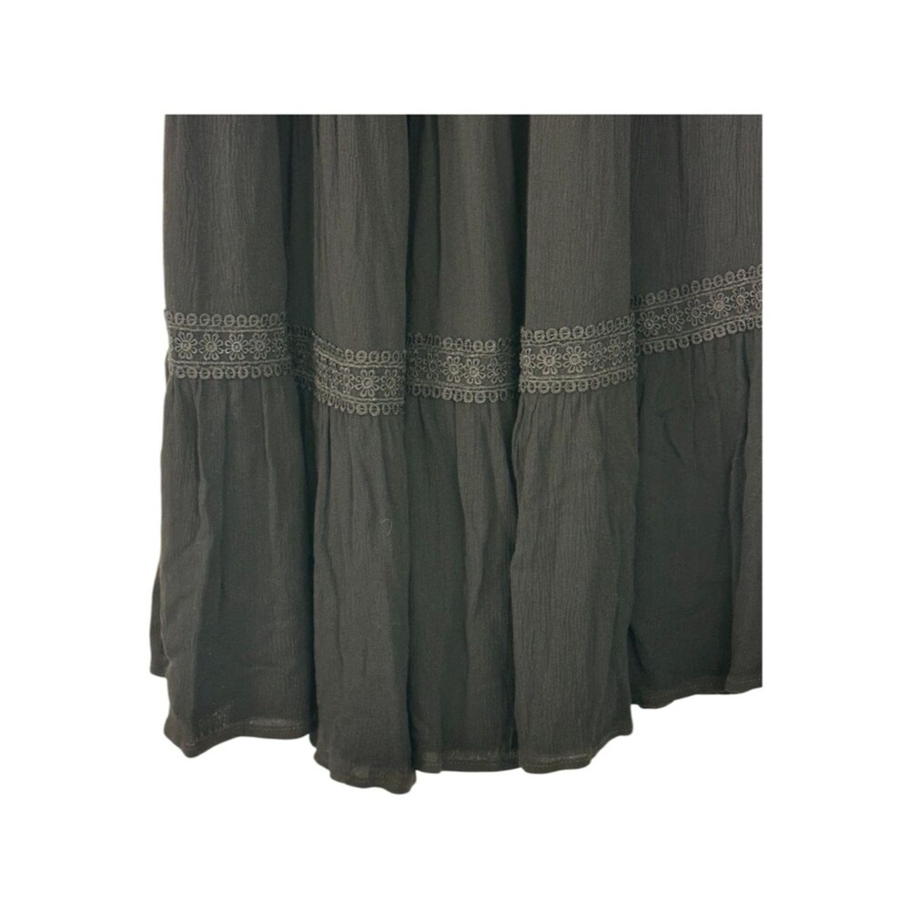 Black Gauzy Maxi Dress M Strapless Whimsy Goth Witchy Boho Festival Vampire - Picture 8 of 10